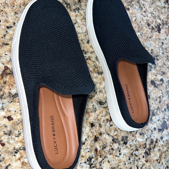 🔥NWOB. Lucky Brand Larlan Comfort Mule Womens Size 9M Fossilized Knit Black - Picture 4 of 6